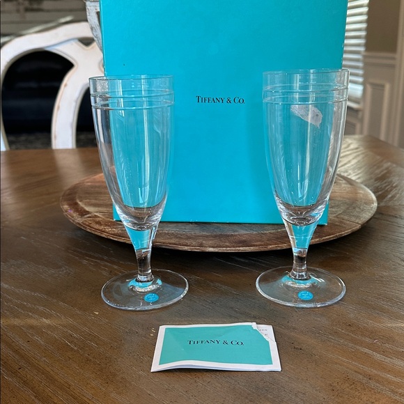 Tiffany & Co. Crystal Flutes in Iconic Blue Box - Picture 2 of 12